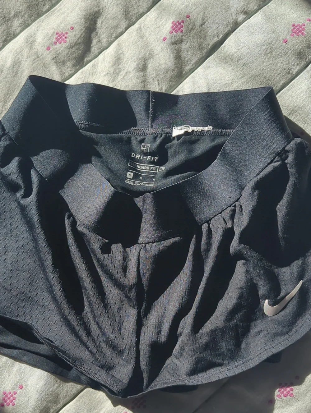 Nike Black Dri-FIT Athletic Shorts with Silver Swoosh